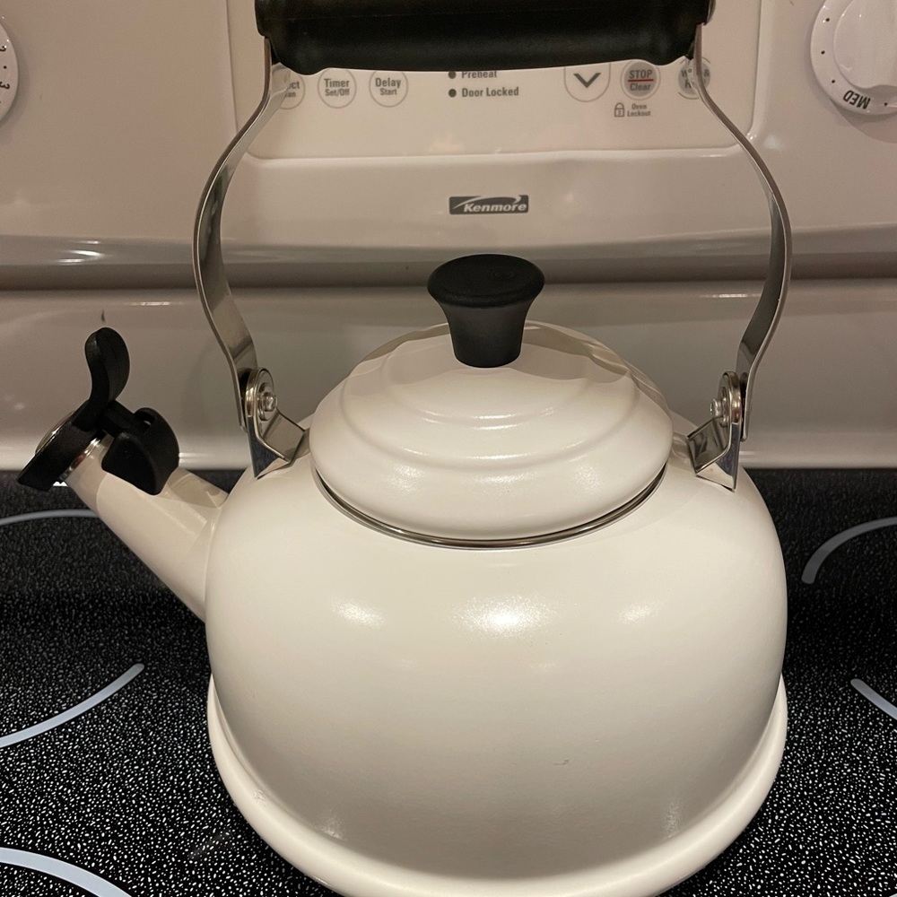 Le Creuset White Enamel Tea Kettle